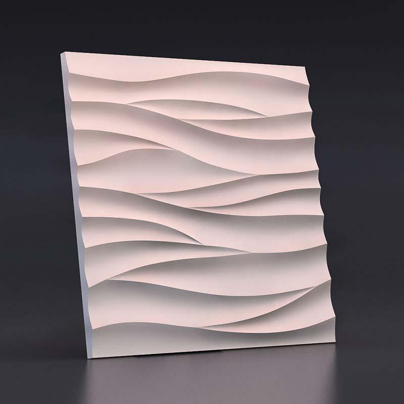 Декоративная 3Д панель «Острые Волны» 500x500 мм, фото 1